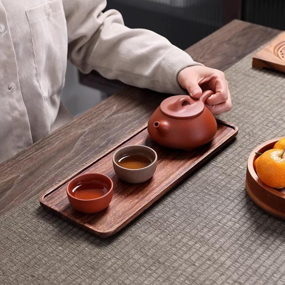 Creative Wooden Tea Tray Rectangular No Splicing Serving Tray Snack Fruit Tray Home Use