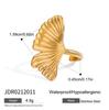 Youthway Romantic Flower Open Rings For Women Elegant 18K Gold Plated Stainless Steel Rings Simple Fashion Jewelry Gift