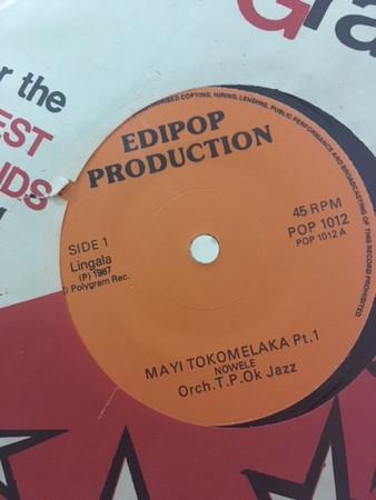 7inch Record ORCH. T.P.O.K JAZZ Mayi Tokomelaka POP1012 EDIPOP 1987 Kenya World Music Used