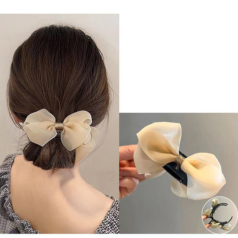 Large Bowknot Hair Claws Clip Shark Claw Hair Clips Solid Bow Hairpin Barrettes For Ponytail Women Hair Accessories Headband