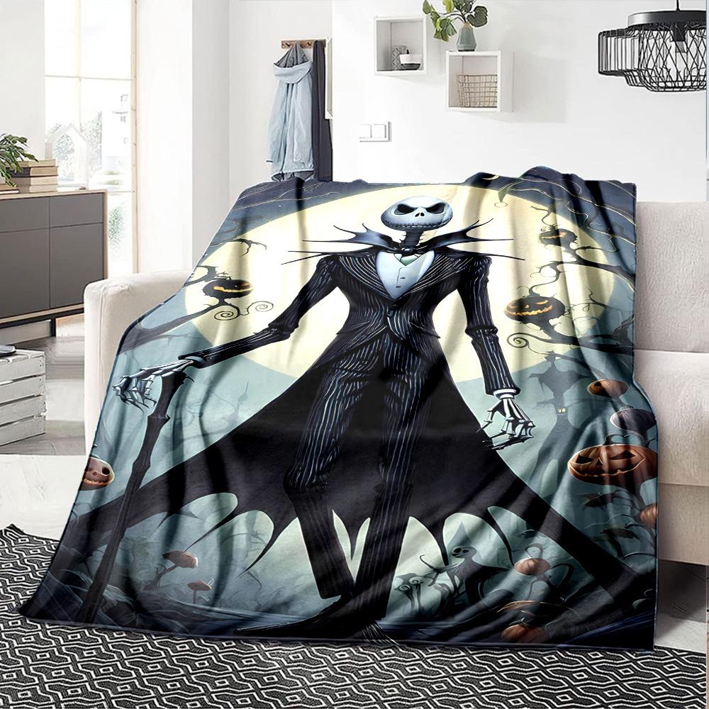 Jack Skellington Blanket Soft Warm Cozy Suitable for Chair Couch Sofa for All Seasons Digital Print Best Holiday Gift for Friends Family