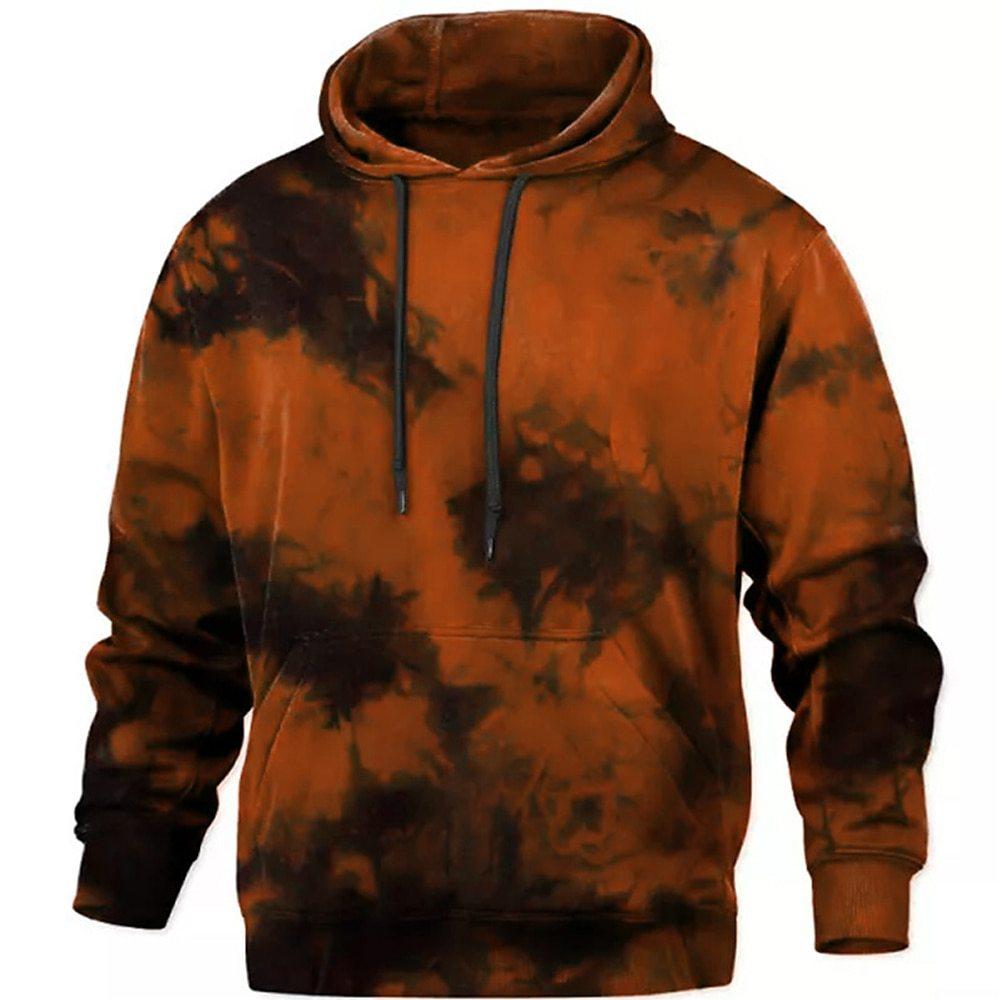 Herren 3D-bedruckter Pullover mit Kapuze Sweatshirt Schwarz Gelb Rot Blau Lila Kapuzen-Tie-Dye-Bedruckter Sport-Hoodie