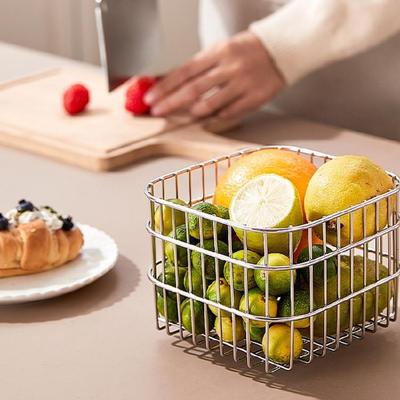 Stale Nierdzewne Kosz Drenażowy Kuchenny Stojak do Ociekania Duży Otwór Pusty Metalowy Kosz do Przechowywania Drutu Pojemnik na Blaty