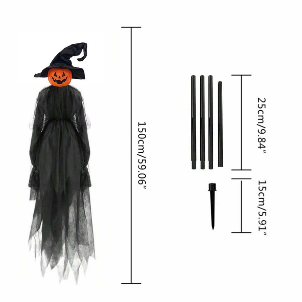 Halloween Holding Hands Witches Pumpkin Witches Light Up Witches With Scary Screaming Voice For Outdoor Decor