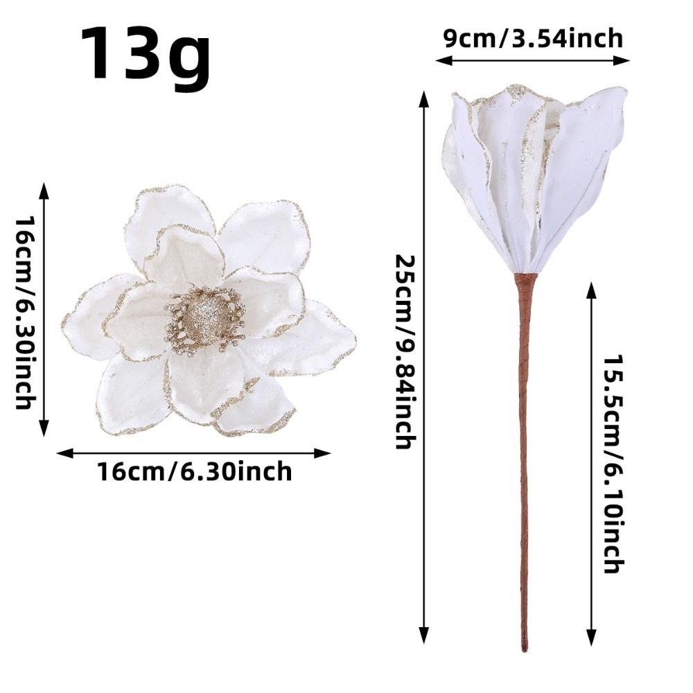 Nouvelle Guirlande de Fleurs Artificielles de Noël 16cm Accessoire Rotin Fleur Fausse Paillettes 3D Fleur Suspendue Ornement Décoration Sapin de Noël
