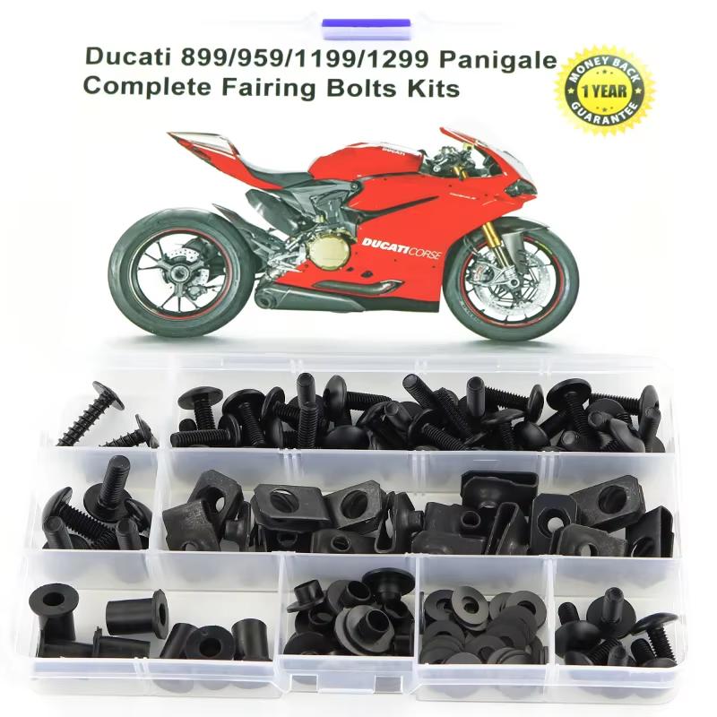 107PCS Motorcycle Coling Full Fairing Bolts Kit With Washer Speed Nuts Screws Steel Screws 899 959 1199 1299 Panigale For Ducati