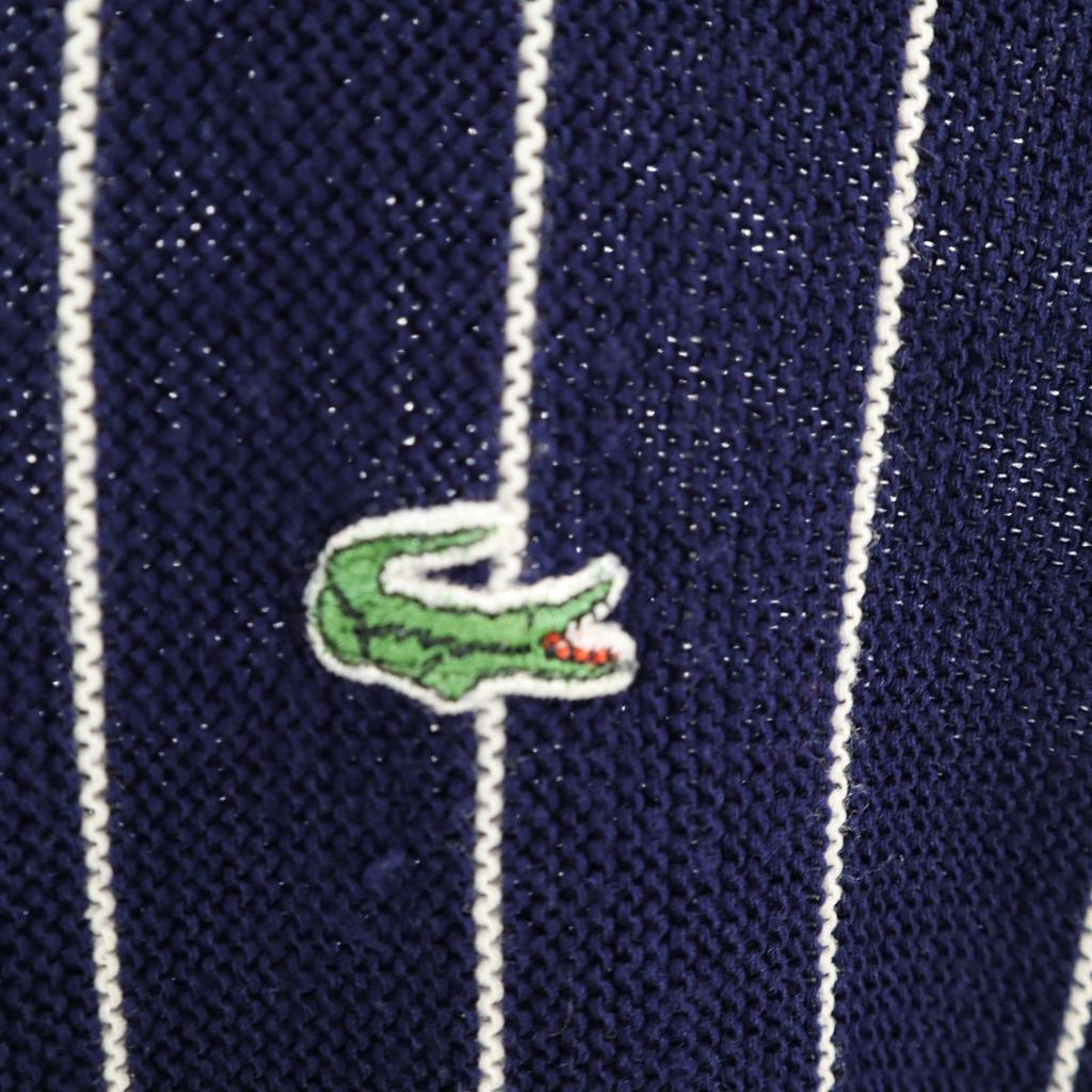 CHEMISE LACOSTE 70s 80s Vintage Made in France Striped Pattern Long sleeve V neck sweater Men's Used