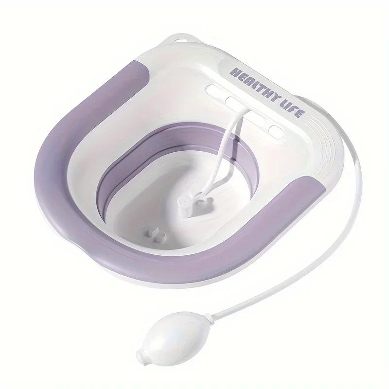 Folding Sitz Bath Basin No Squatting Gynecological Postpartum Nursing Bath Basin Home Pregnant Women's Buttocks Washing Basin