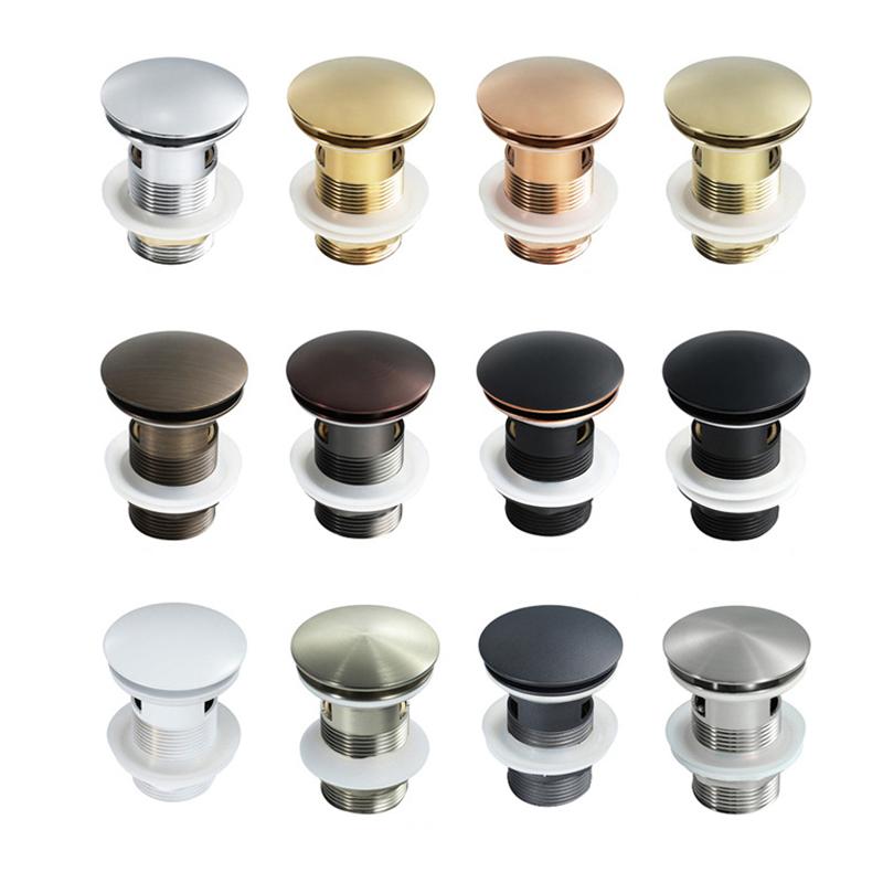 Bathroom Brass Pop up Basin Drain Black Kitchen Sink Pop up Drains (White,Brass) белый