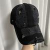 Star rhinestone personalized hair pulling hole baseball cap fashionable street versatile face small casual cap