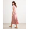 Women's Elegant Linen Blend V-Neck Mid-Length Dress