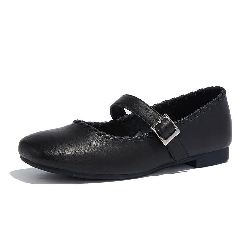 Fashion AIYUQI Women Mary Jane Shoes 2025 New Genuine Leather Female Shoes Non-slip One-strap Shallow-mouth Large-size Loafers For Women