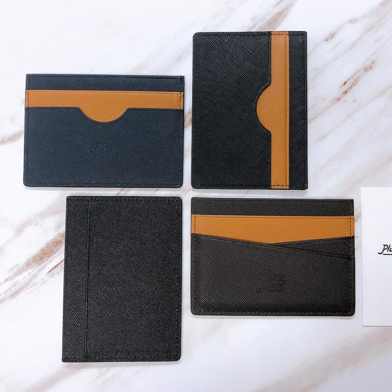 Plum Dot MA2 MA3 Calfskin Saffiano Simple Card Wallet