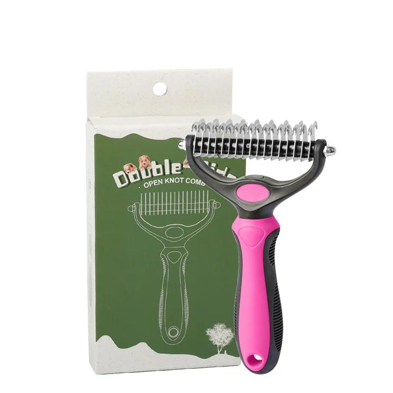 Cepillo profesional para quitar el pelo de mascotas, eliminador de pelo para perros, cortador de nudos de piel para cachorros y gatos, cepillos para el cuidado de perros, suministros para derramar
