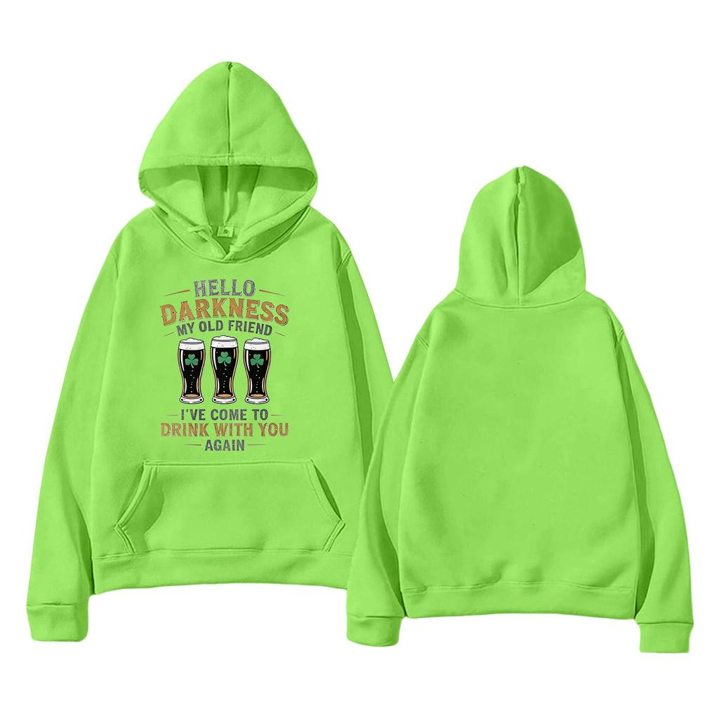 קפוצון קל משקל אופנתי יוניסקס עם שרוולים ארוכים וכיסים, מודפס