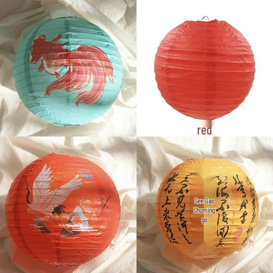 Red Xi Lantern Wedding Decoration Set with Bride Photo Props and Chandelier