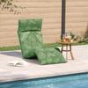 Folding Sun Lounger with Leaf Pattern 175 X 54 X 8.5 Cm Oxford Fabric