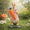 Hand-Painted Easter Bunny Figurine Resin Cute Appearance Easter Bunny Ornament DIY Standing Resin Rabbit Decoration