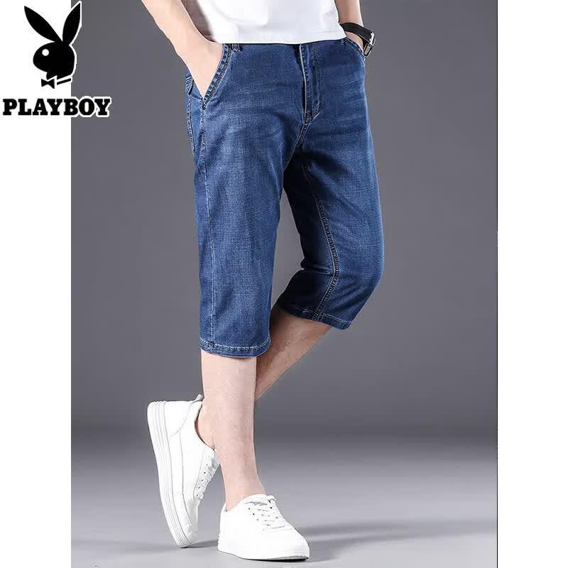 PLAYBOY Men's Summer Casual Denim Shorts