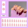 24PCS False Nails with 3D Mint Blue Flower Press on False Nails Artificial Wearable Tips Fake Nail Art Manicure Nail Tips