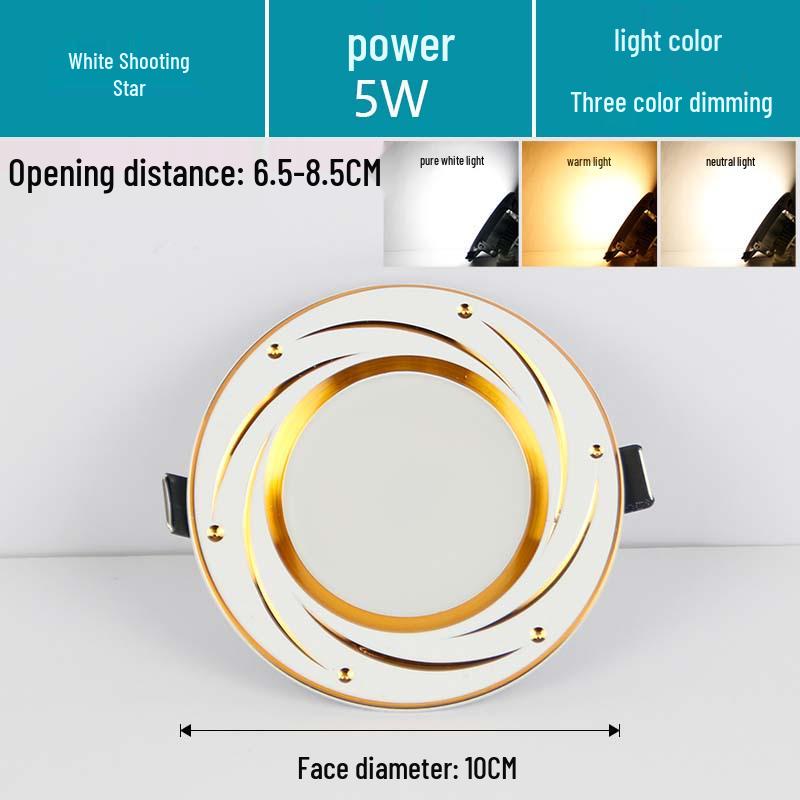 7.5-Inch Recessed Ceiling Downlight with 3-Color Dimming for Living Room