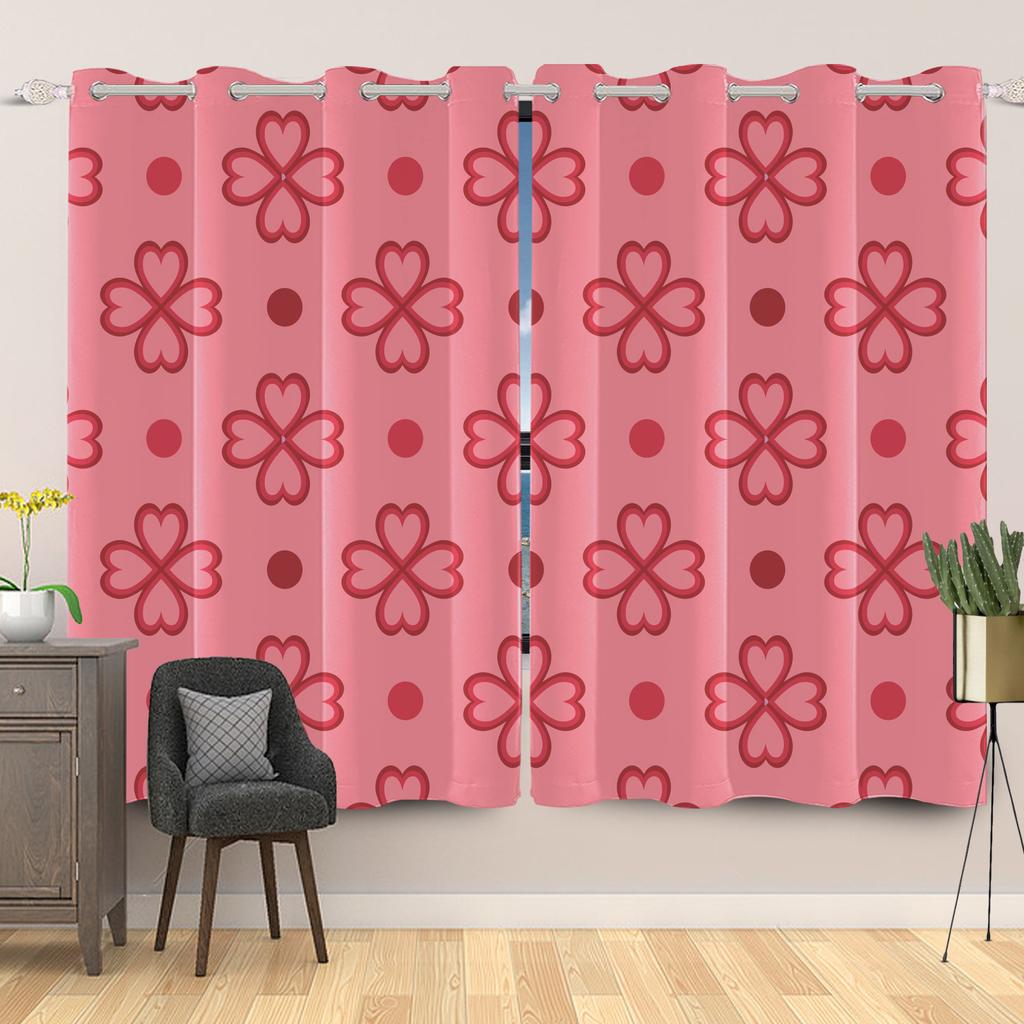 Valentijnsdag Hartjespatroon Gordijnen Romantische Liefde Print Gordijn Slaapkamer Woonkamer Huisraam Gordijnen Met Verduistering Polyester Perfect Voor