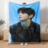 1Pc Cha Eunwoo Blanket Soft Comfortable Polyester Blanket All Seasons Use Suitable Bedroom Office Outdoor Ideal Christmas Gift Choice Print Home Blank