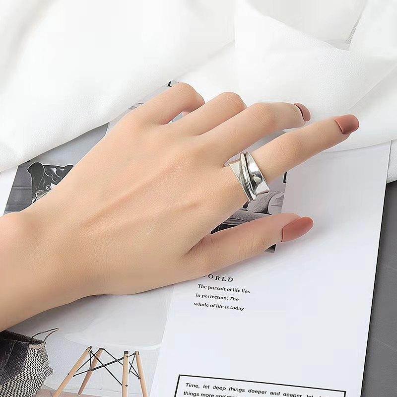 Silver Color Engagement Rings For Women Couplescreative Simple Geometric Handmade Party Jewelry Gifts