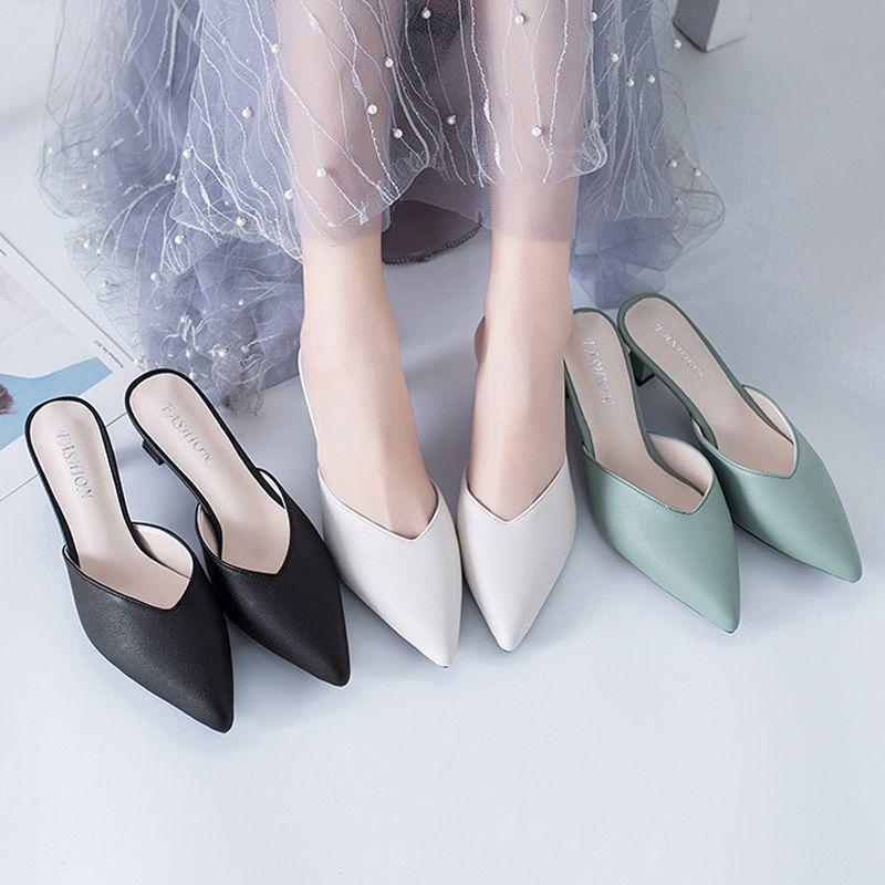 Retro French Bag Head Pointed High Heels Women's 2025 Summer New Evening Breeze Gentle with Skirt Thick Heel Sandals