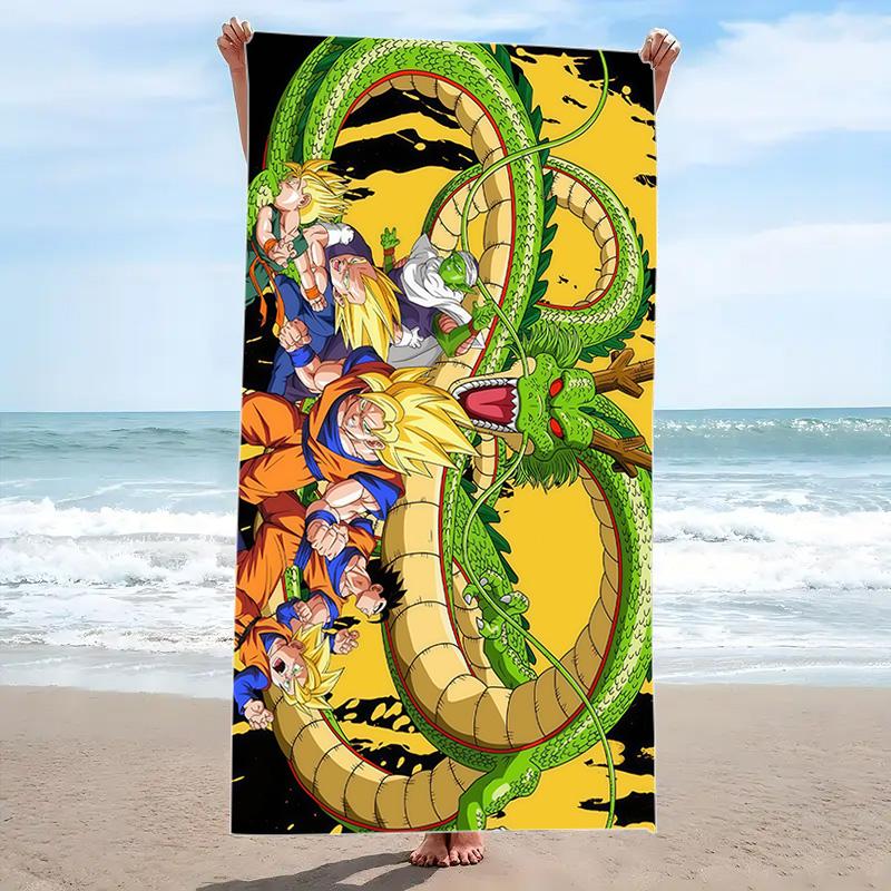 Dragon-Ball Anime Print Beach Towel, Large Soft Quick Dry Towel for Beach Camping Swimming