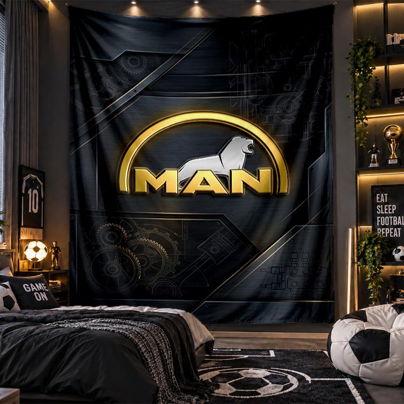Wall Hanging Tapestry man truck Print Cloth for Living Room Bedroom Home Decor