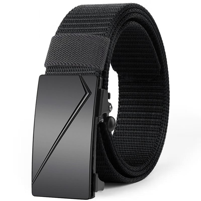 Canvas Belt Men'S Casual Outdoor Nylon Belt Middle-Aged And Young Simple Automatic Buckle Belt Boys