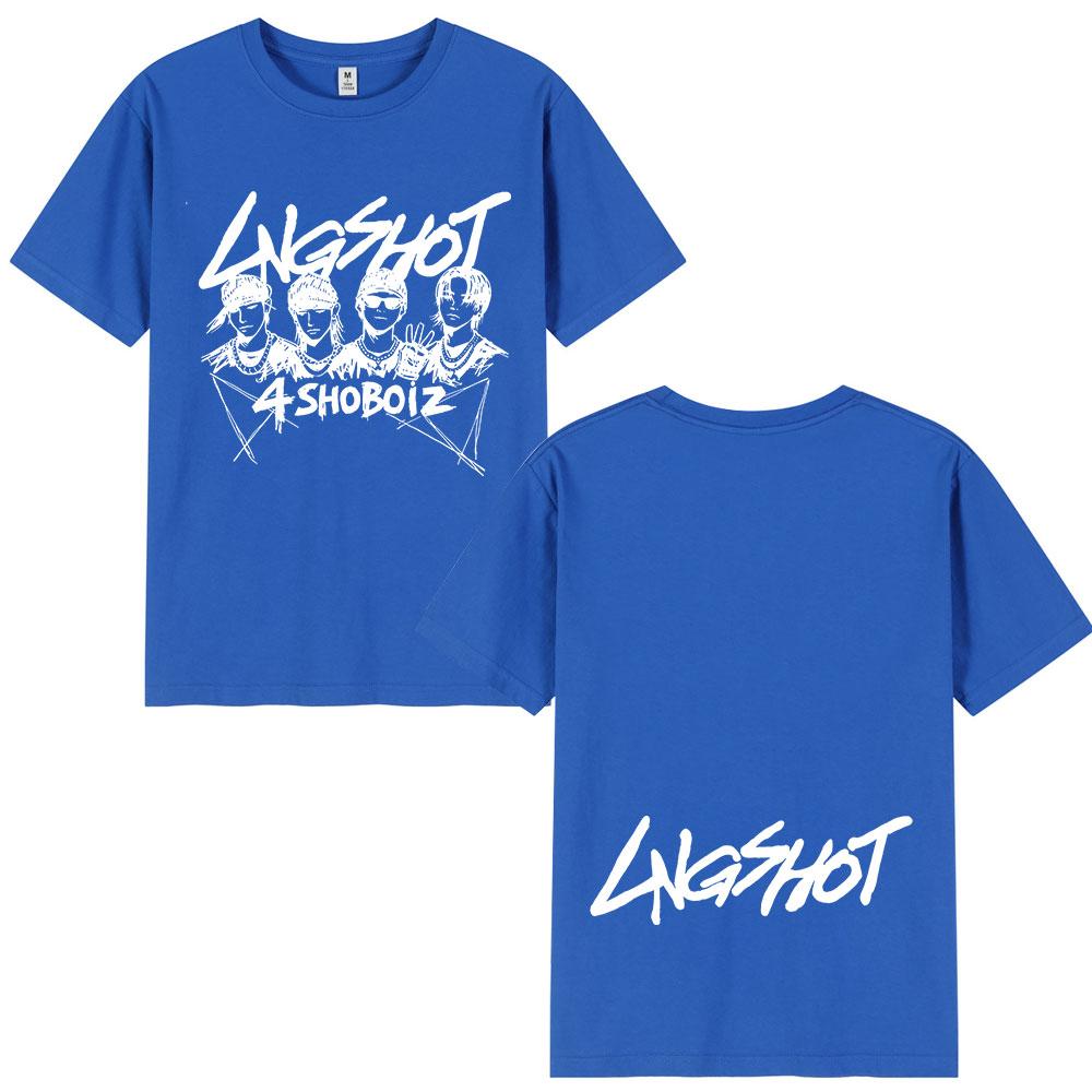 Korean Kpop Hip Hop Group Lngshot Tshirt Summer UNISEXs Womens Harajuku Cotton Informal Tshirt Street Clothing