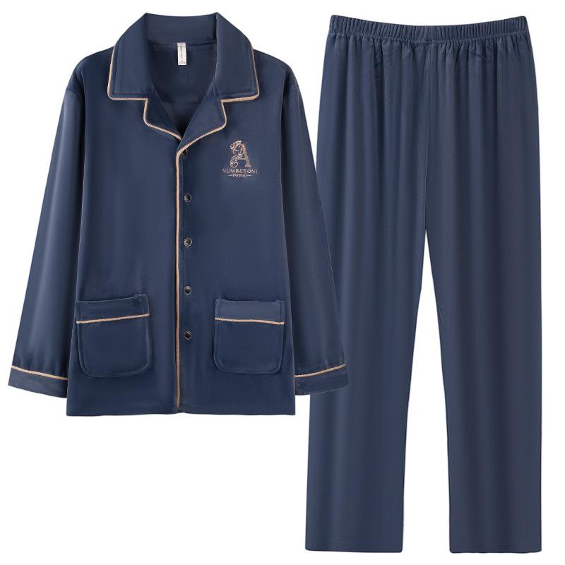 Island Fleece Pajamas Men'S Winter Coral Fleece Fleece Thickened Autumn And Winter Men'S Thin Fleece Loungewear