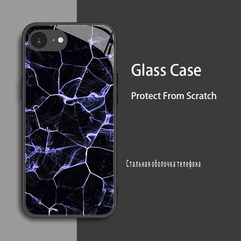 

For iPhone 16e 17e Case Luxury Tempered Glass Case For iPhone SE4 16e SE 2025 SE 4 Cases Marble Painted Protective Fundas Cover iPhone SE4