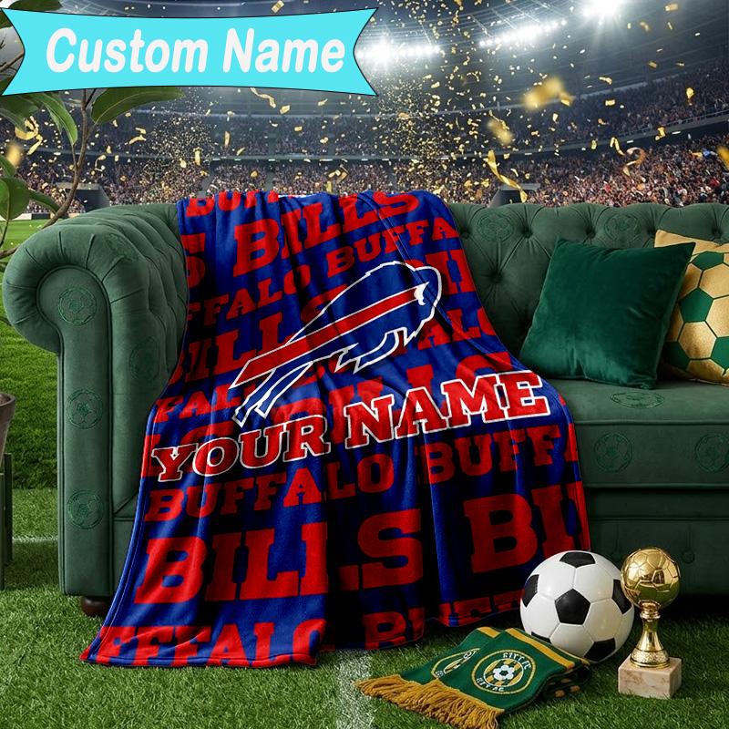 Custom Name Blanket Buffalo basketball Art Blanket Bedding Blanket for Travel, Camping, Living Rooms, Offices, Sofas, Fan Christmas gift