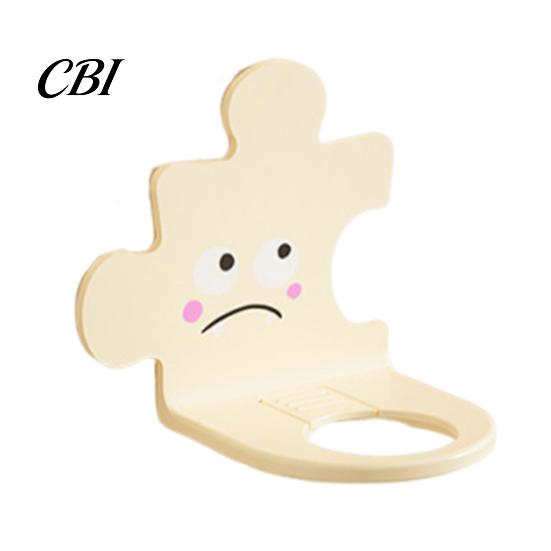 Waterproof Plastic Hanger Wall Mounted Shampoo Holder Hook, Cute Cartoon Splicing Design, Self Adhesive Multi Functional Storage Hook Bottle