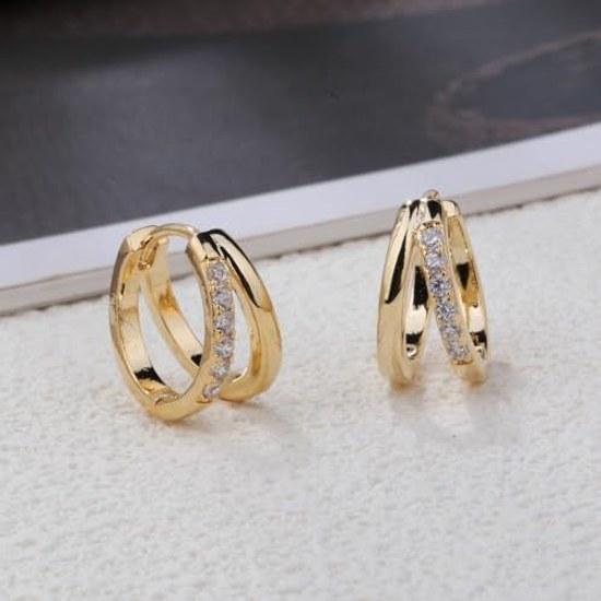 Hoop earrings women popular metal allergy compatible ring 18K ear accessories