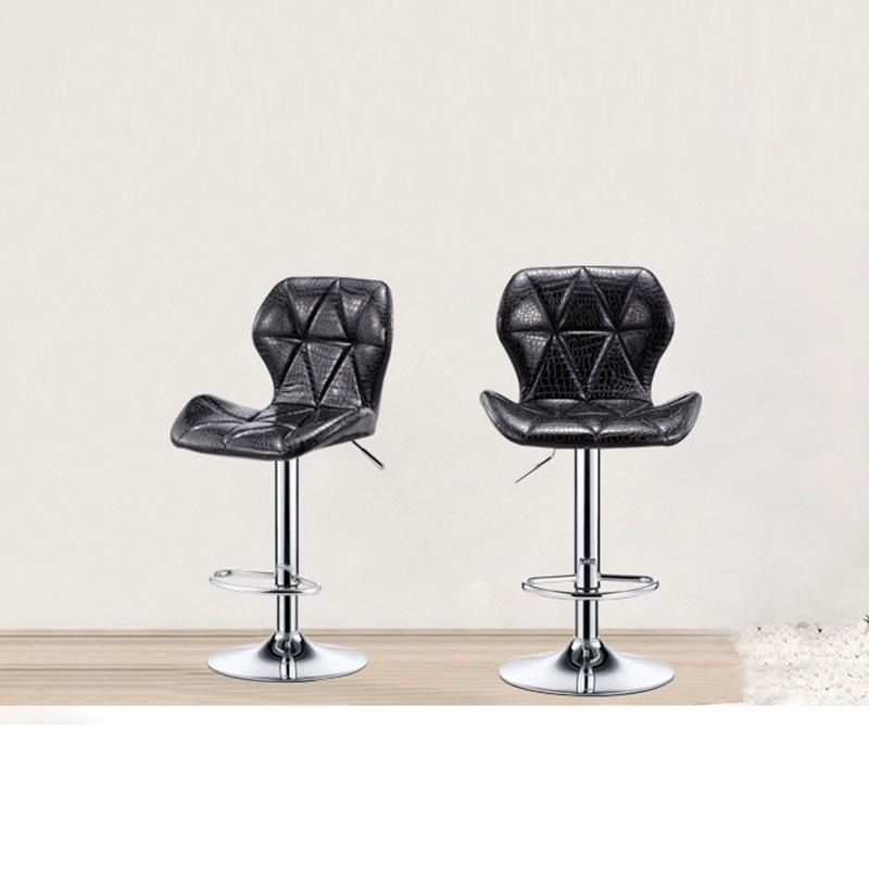 Adjustable Swivel Bar Stool with Backrest - Modern High Stool for Home or Salon