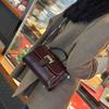 Ekte skinn, liten firkantet veske for kvinner, vår/sommer, første lag kuskinn mote matchende messenger-veske Skulder-crossbody-veske