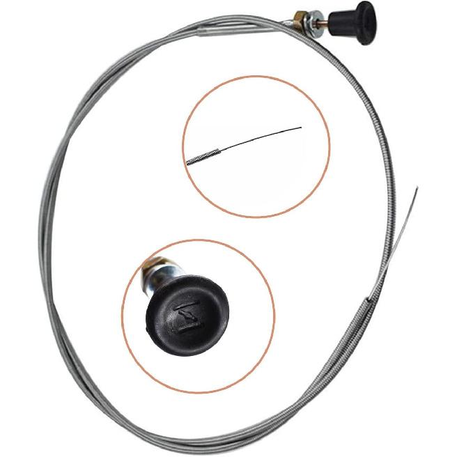 Choke Cable, 237 Rotary Universal Push Pull Control Cable, 63 Inch Inner 60 Inch Conduit (2-3/4 Inch Travel) With Heavy Duty Outer Shealth