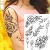 Owl Bird Temporary Tattoos For Women Fake Peony Flower Tattoo Sticker Black Body Art Drawing Tatto Diamond Crystal Jewelry Tatoo