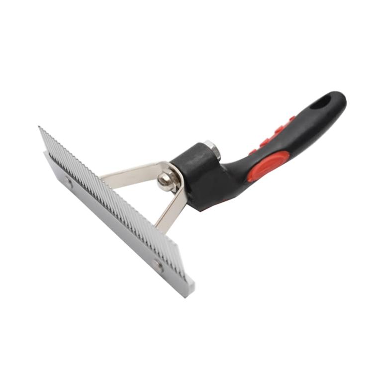 Big Dog Hair Combs Stainless Steel Pet Grooming Rake Comb Rubber Handle Hairdressing Brush Tool, Size: 17.0x16.0cm