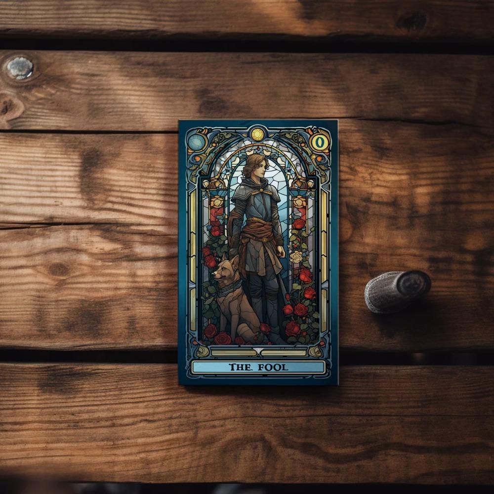 10.3*6cm Complete Tarot Carding Stained Glass Set Inspired Rider Waite Smith Tarot Card Deck 78 Pcs Cards