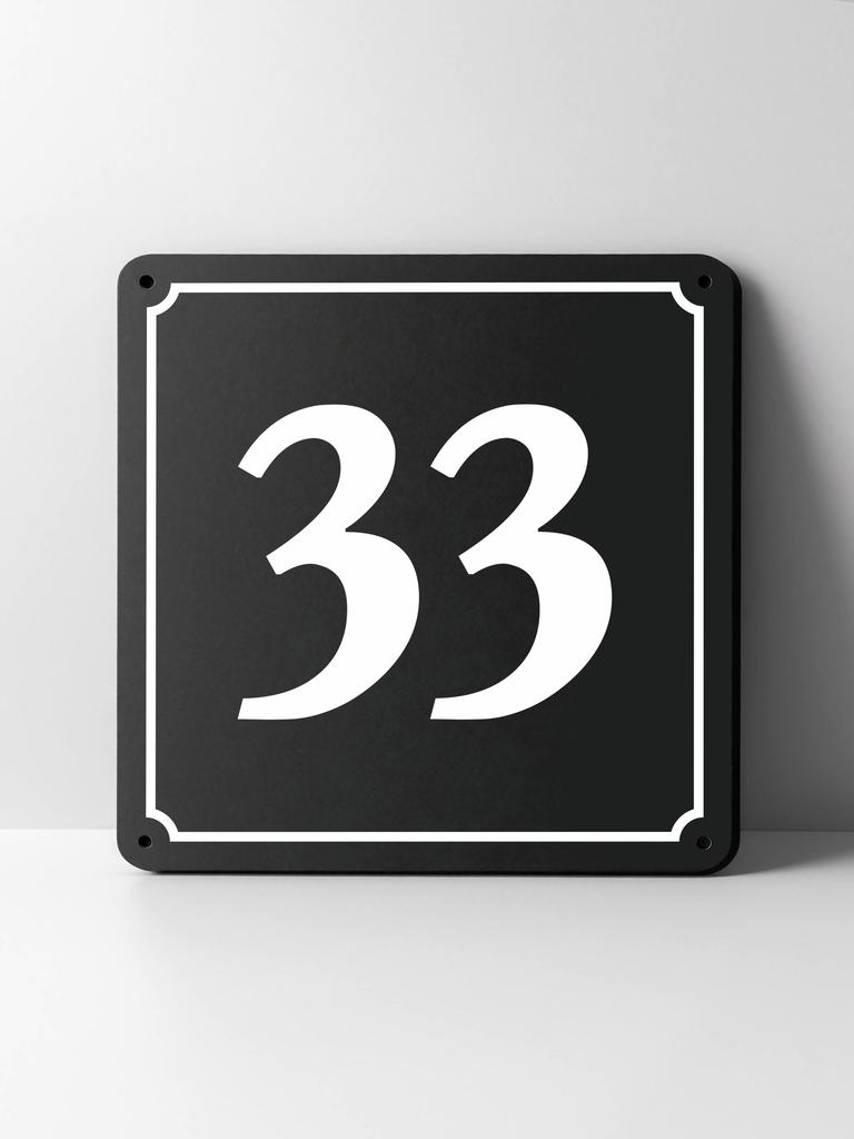 Metal House Number Sign, Black White Contrast, Outdoor Wall Decor for Home Street