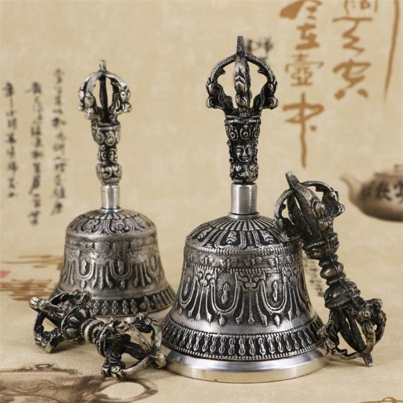 Tibetan Buddhist Meditation Bell and Dorje Set  Shiplies Extra Loud Multi-Purpose Hand Call Bell