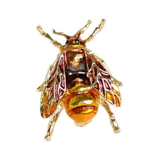Brooch Pin Small Bee Shape Decorative Brooch with Enamel Finish Anti-Exposure Buckle Scarves Badge Party Accessory