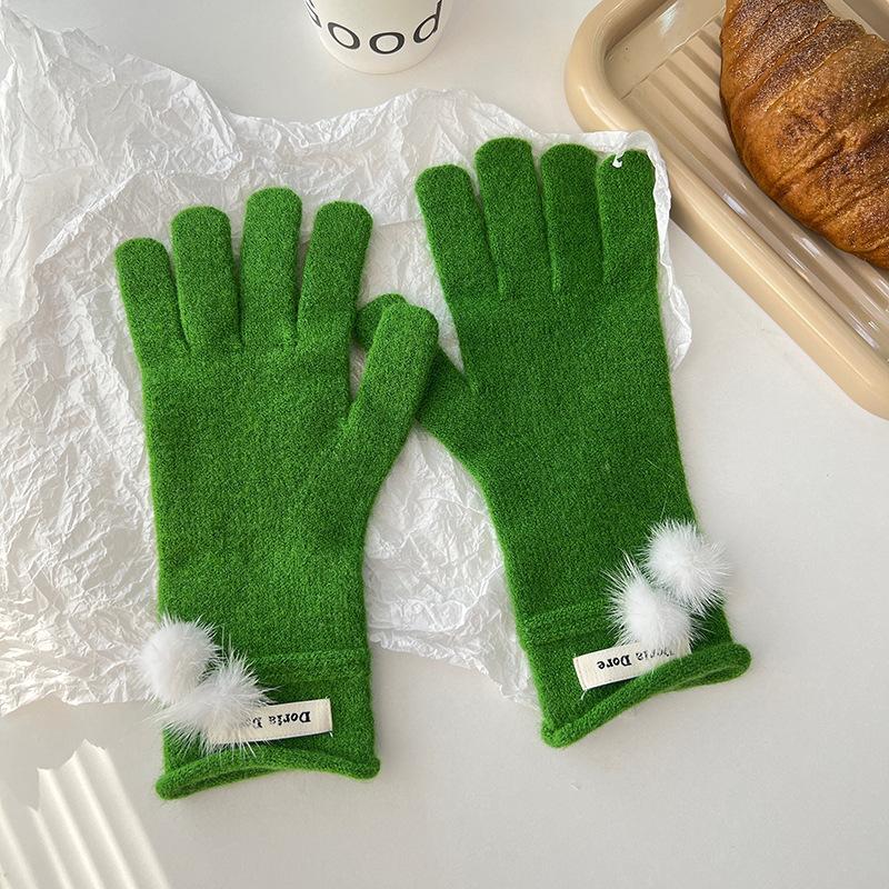 

Перчатки из чистого кашемира для мужчин и женщин, перчатки для сенсорного экрана, зимние вязаные перчатки, перчатки с разделением пальцев, перчатки с пятью пальцами