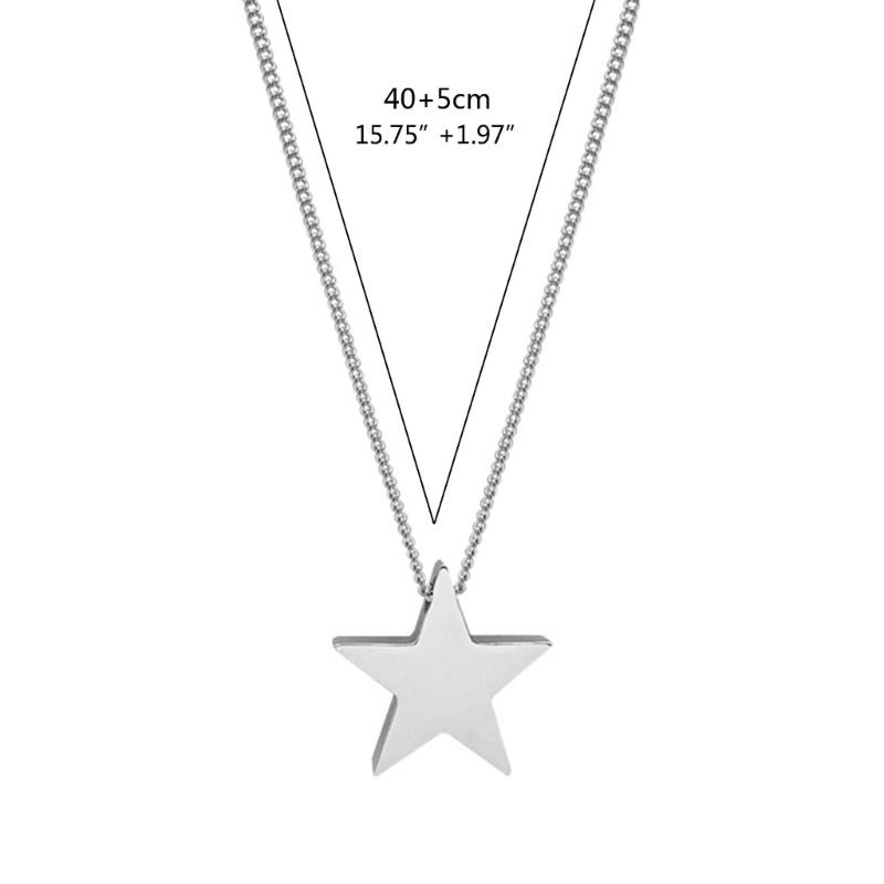Fashion Chain Necklace Stylish Star Pendant Necklace Titanium Steel Material Star Neck Jewelry for Wedding Party Daily