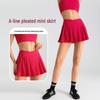 Women's Quick-Dry High-Waisted Pleated Tennis Skirt with Built-In Yoga Pants